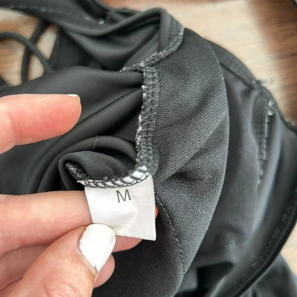 Black One Piece Bathing Suit with Lace Up Detail | Black One Piece | One Piece - Picture 10 of 11